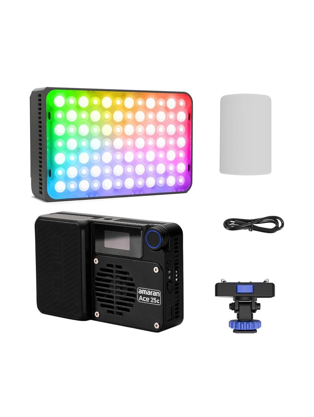 Amaran Ace 25c RGB Video Light,25W On Camera Pocket Video Light CCT 2300k-10000k